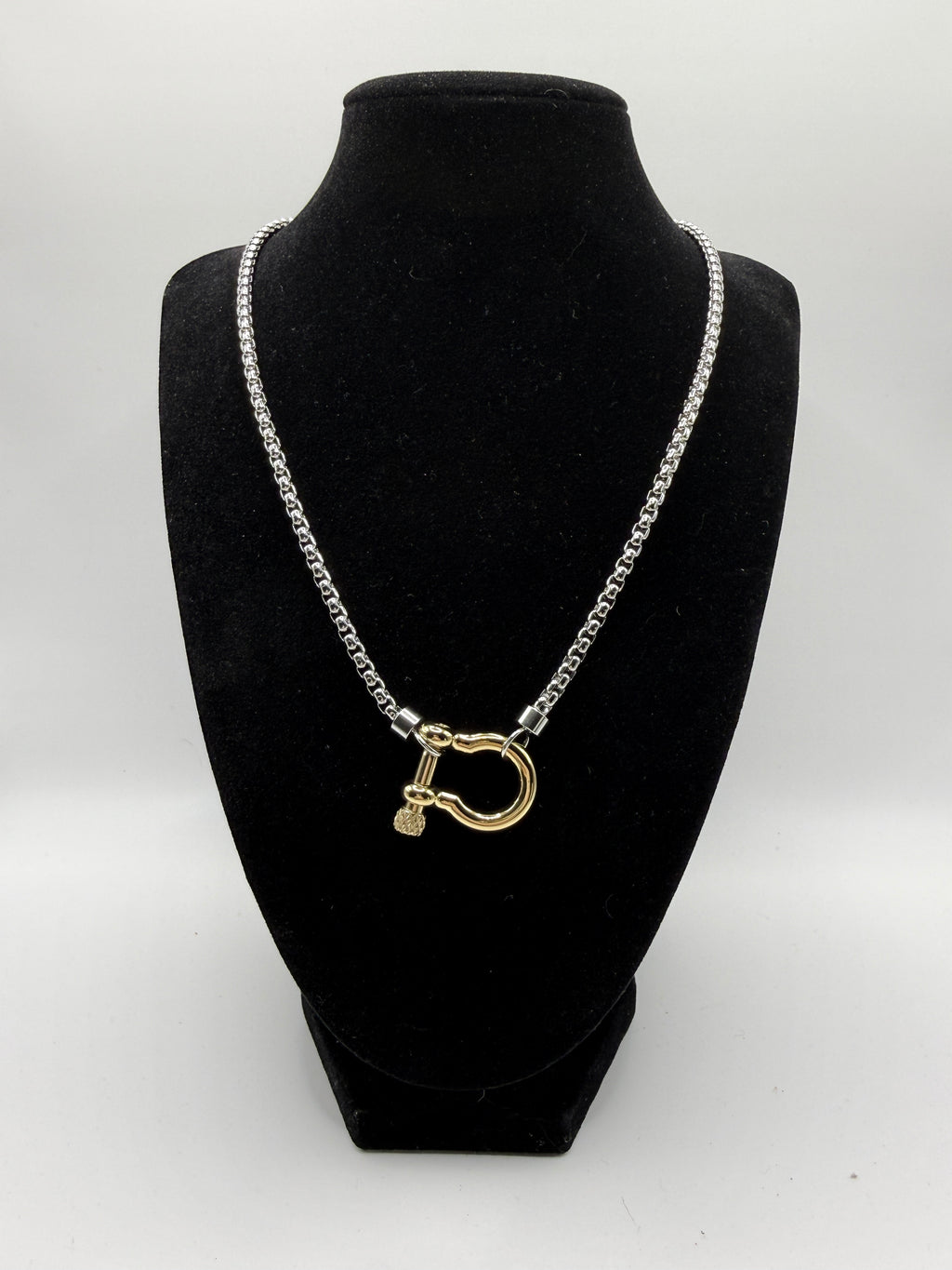 16″ Mixed Metal Horse Bit Necklace with Functional Clasp for Charm Add-Ons