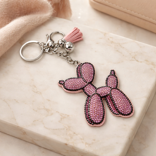 Rhinestone Character Bag Charms – Sparkly Keychain Accessories (Multiple Styles)