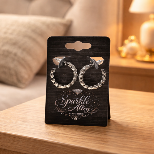 Chain Link Sparkle Hoops