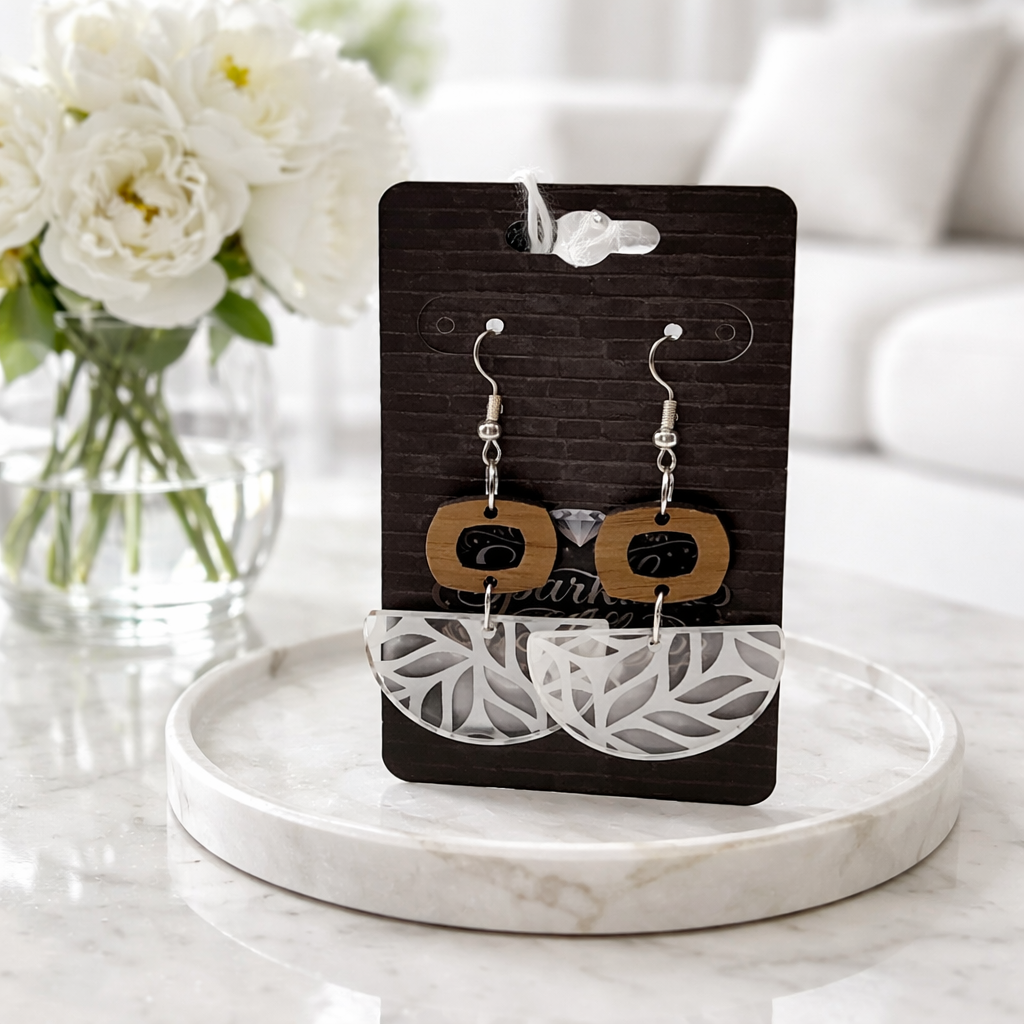 Handmade Botanical Wood + Acrylic Drops