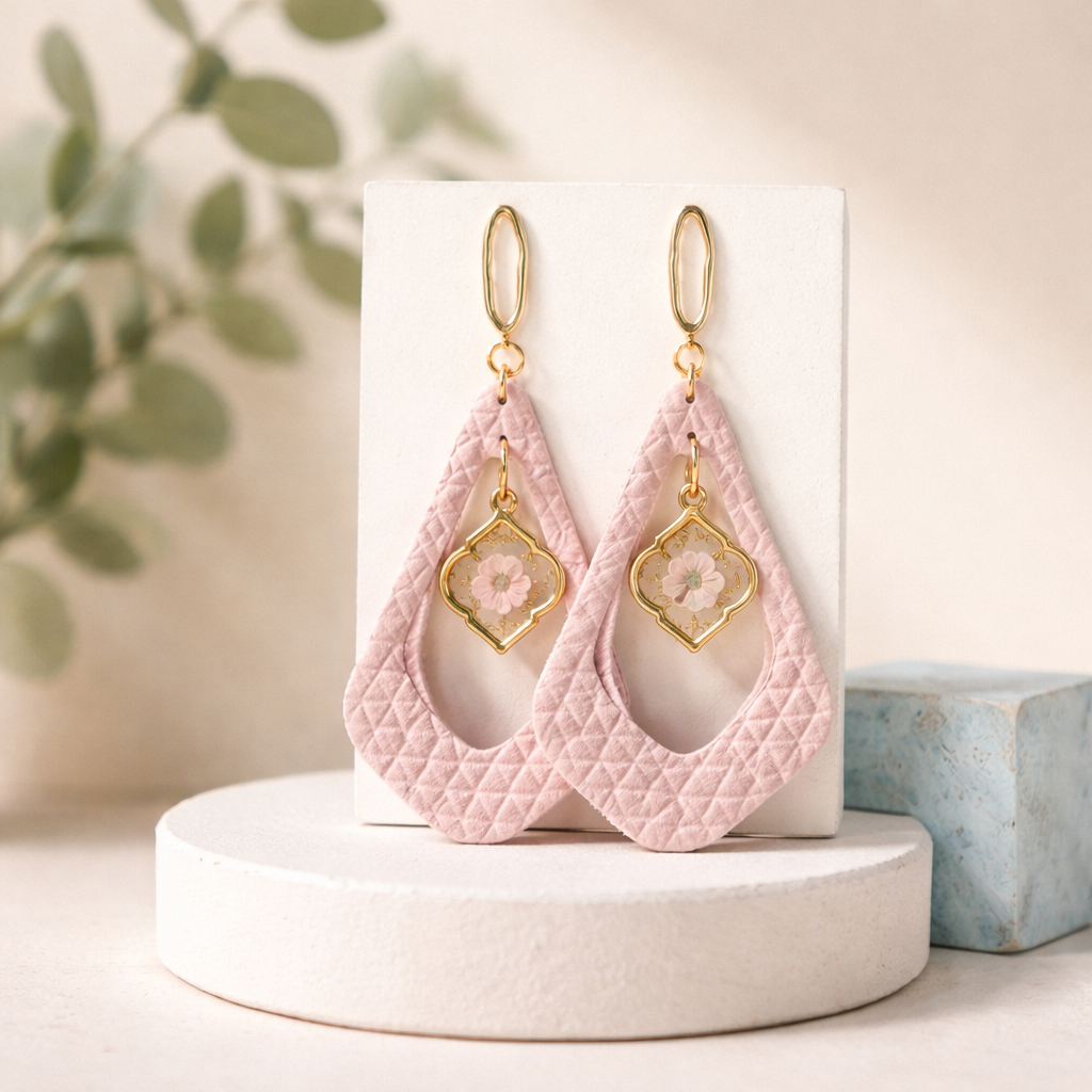 Pink Petal Luxe Handmade Earrings