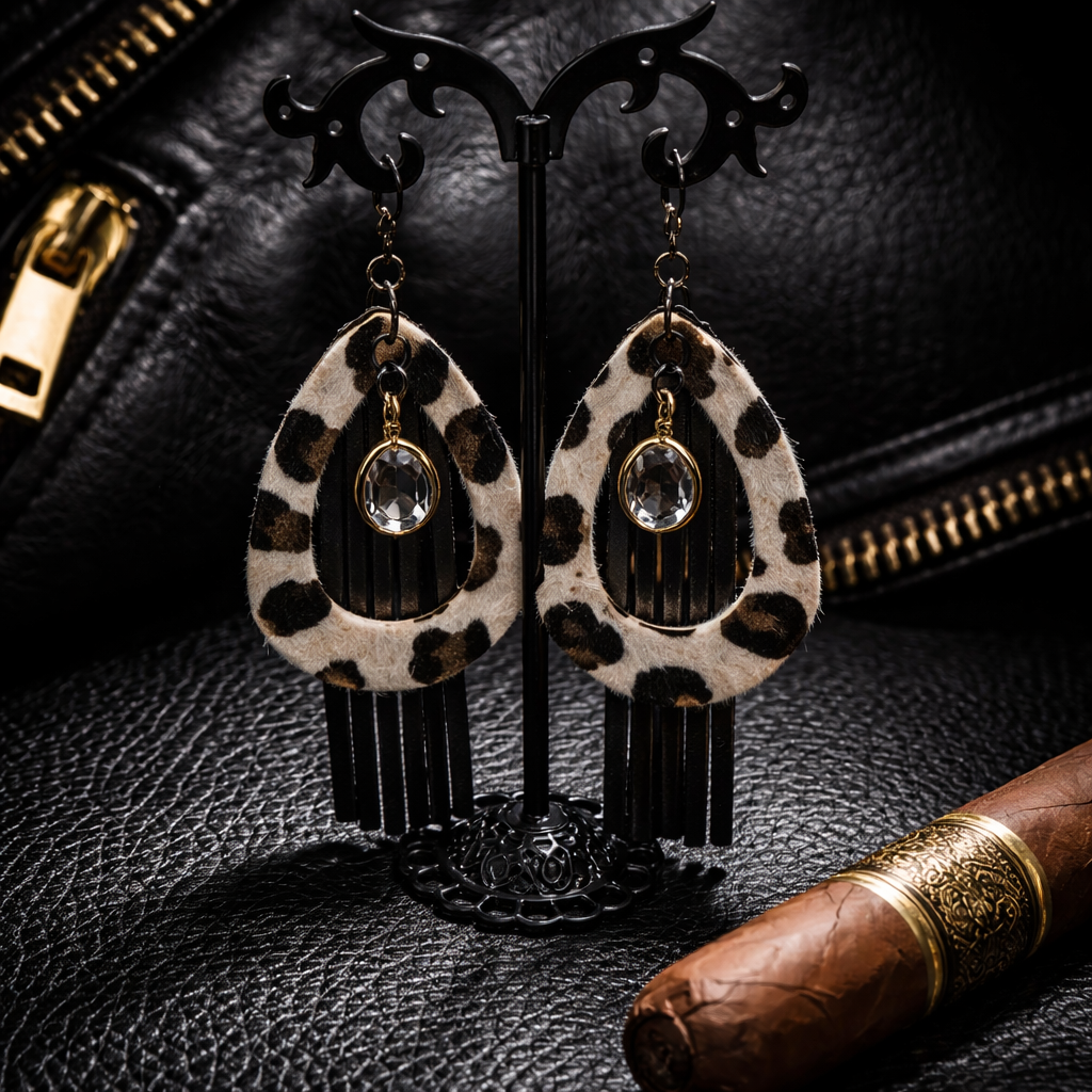 Luxe Spotted Fringe Earrings – Handmade Statement Pair