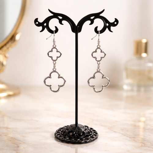 Clover Double Dangle — 2” Luxe Statement Earrings