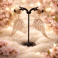 Handmade Antique Wing Drop Earrings – Statement Angel Wing Art