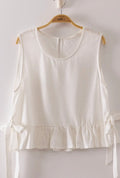 Sweet Side Tie Linen Top