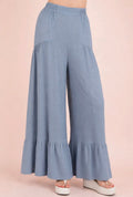 Palazzo Pants Sky Blue-Chartreuse