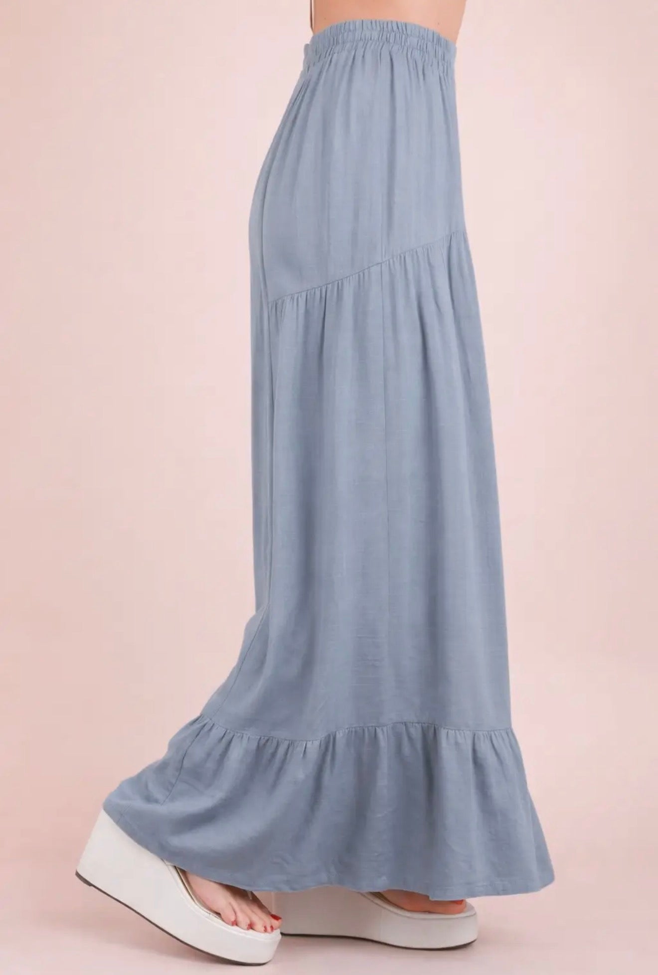 Palazzo Pants Sky Blue-Chartreuse