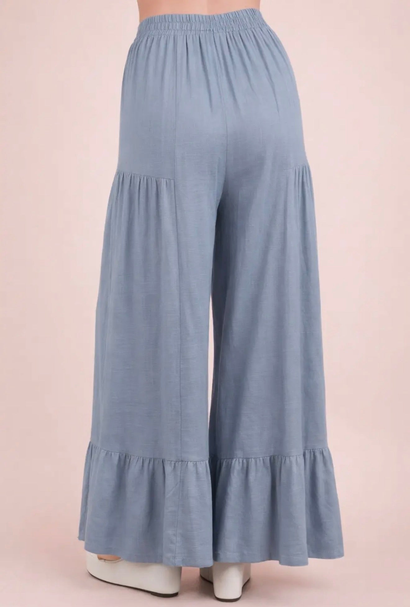 Palazzo Pants Sky Blue-Chartreuse