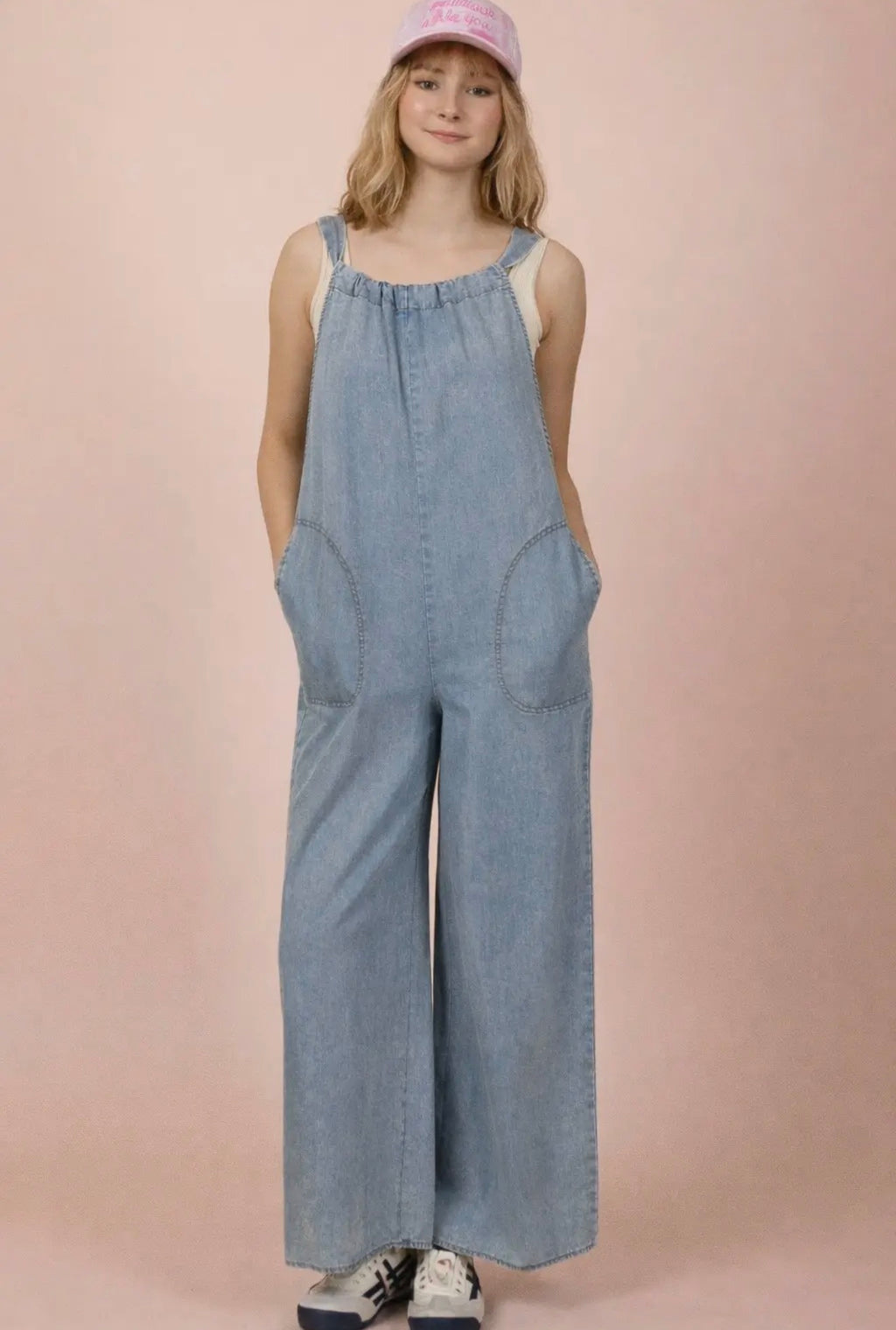 Washed Chambray casual jumpsuit
