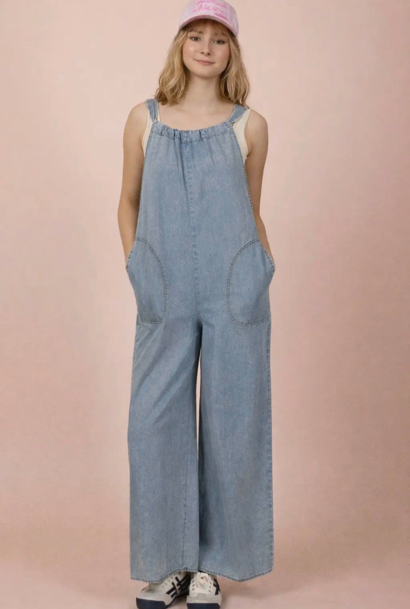 Washed Chambray casual jumpsuit