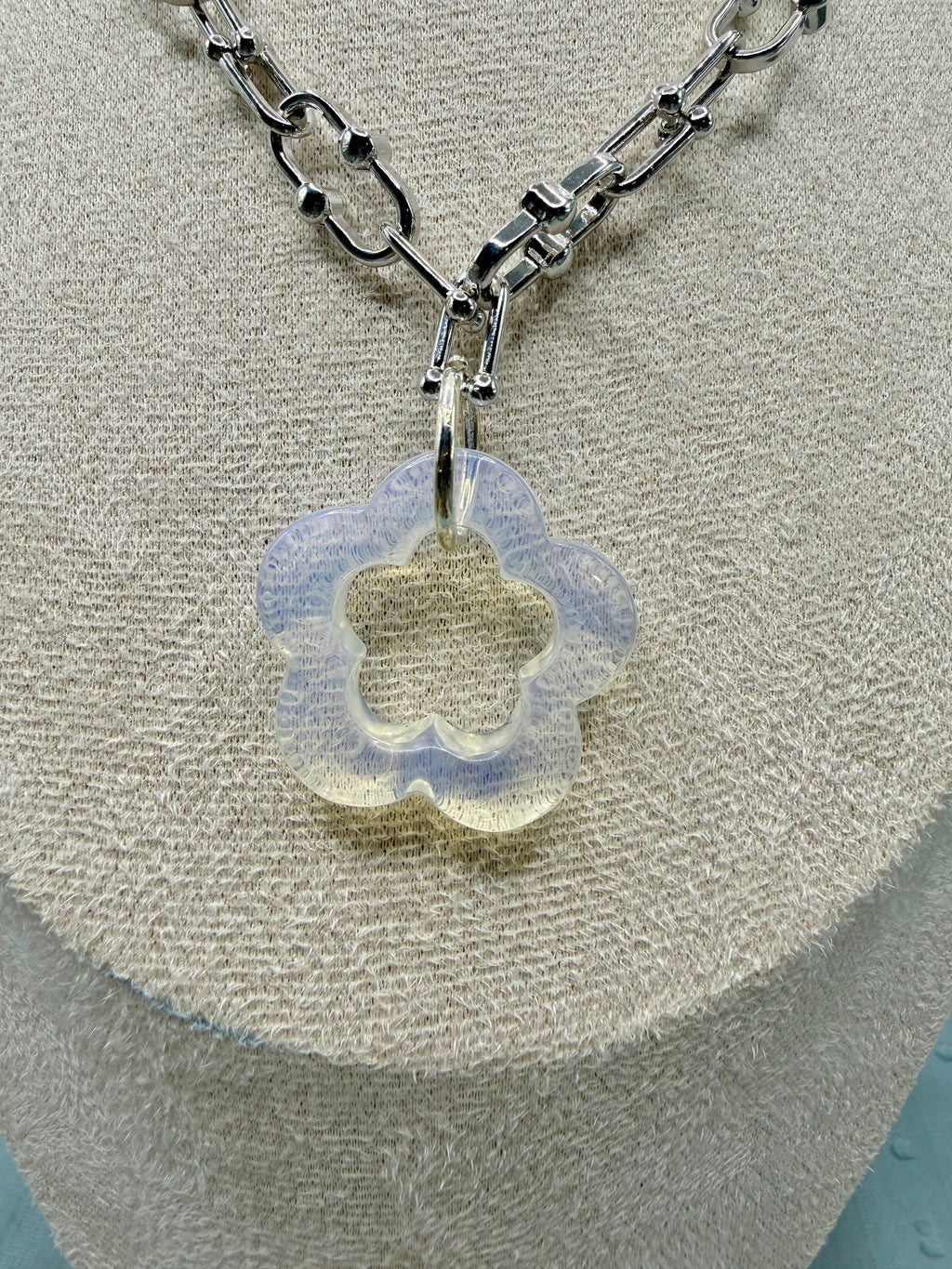 Handmade Moonlight Clover Statement Necklace