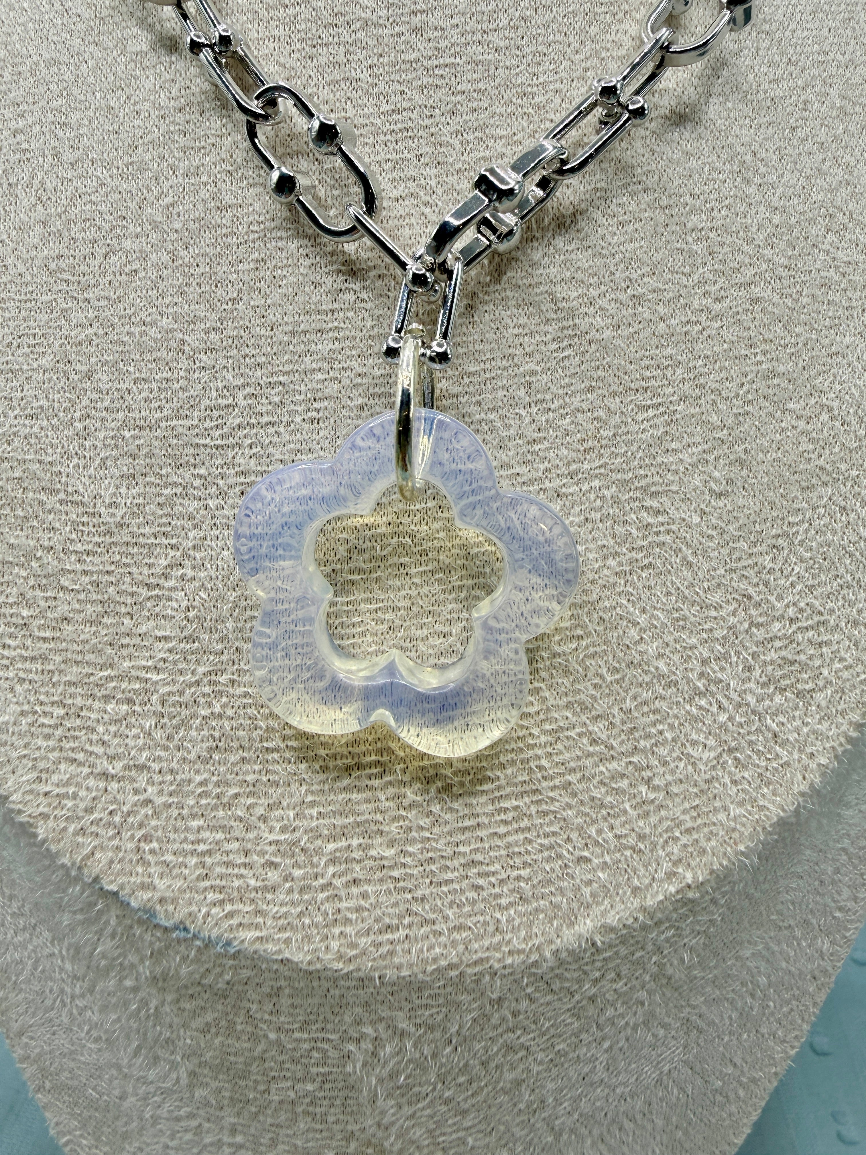Handmade Moonlight Clover Statement Necklace