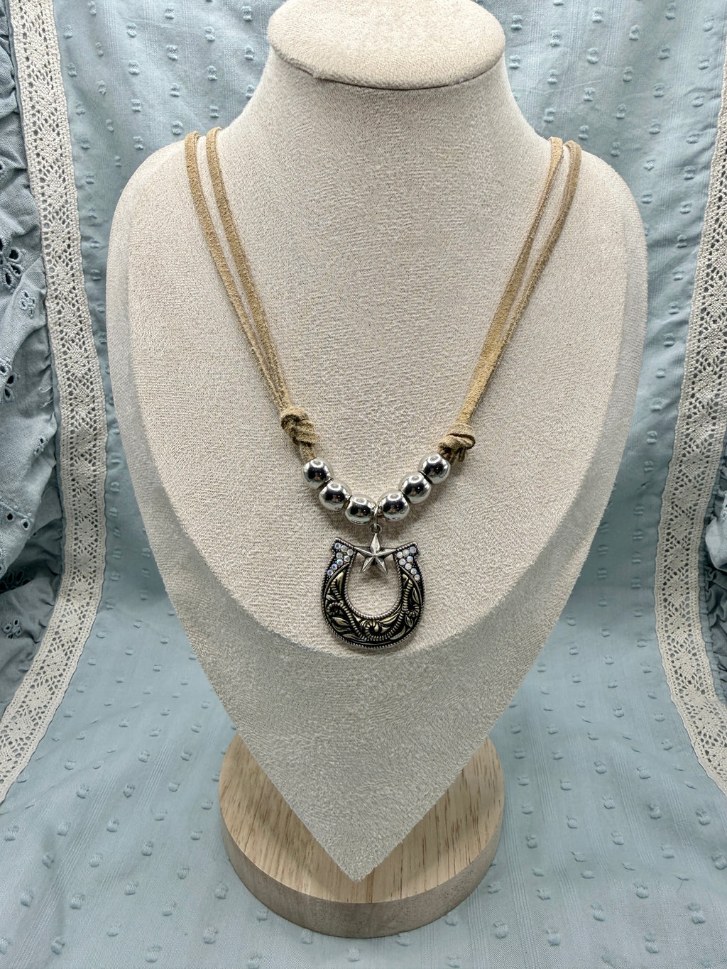 Handmade Rustic Star Horseshoe Necklace