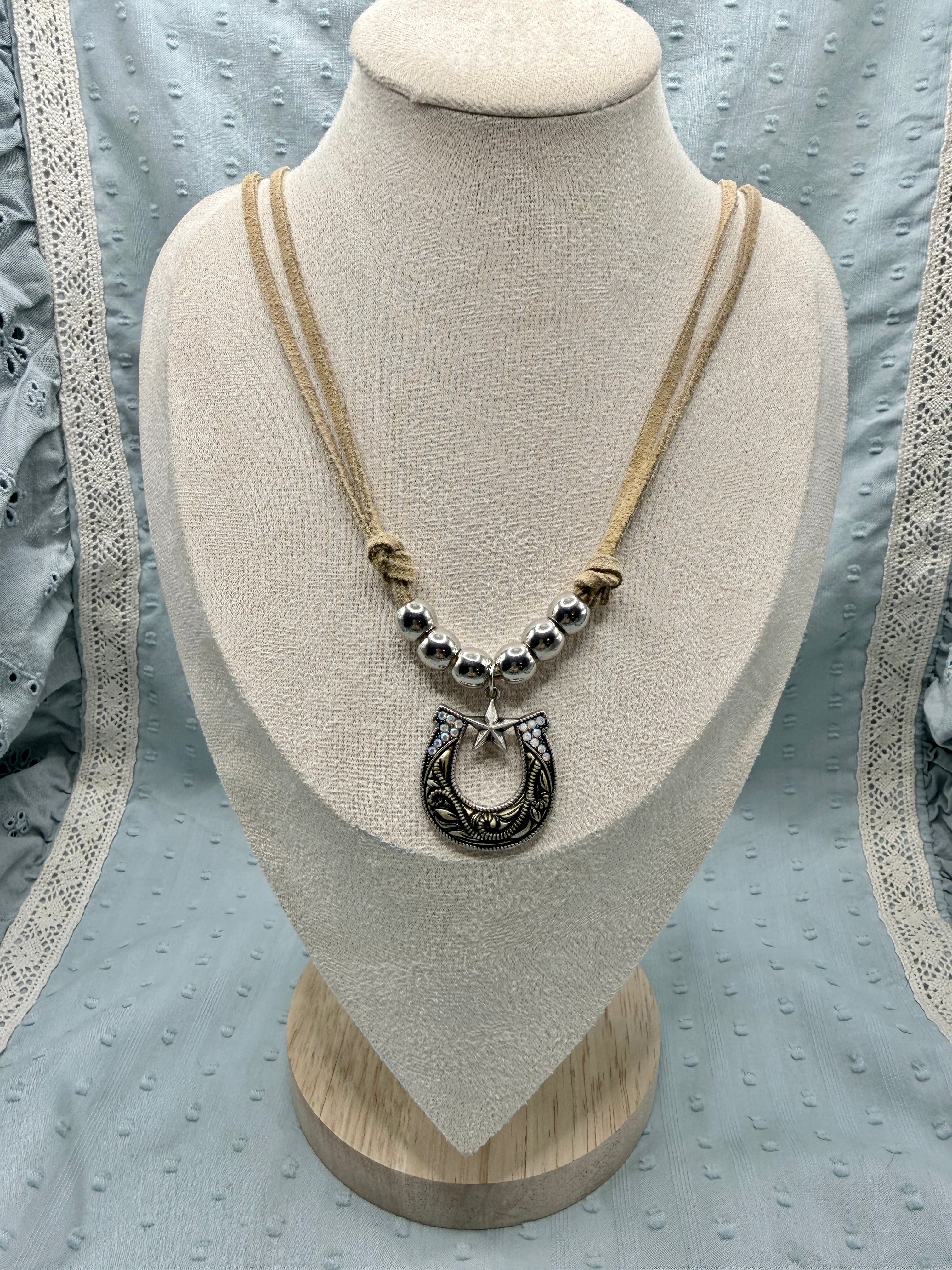 Handmade Rustic Star Horseshoe Necklace