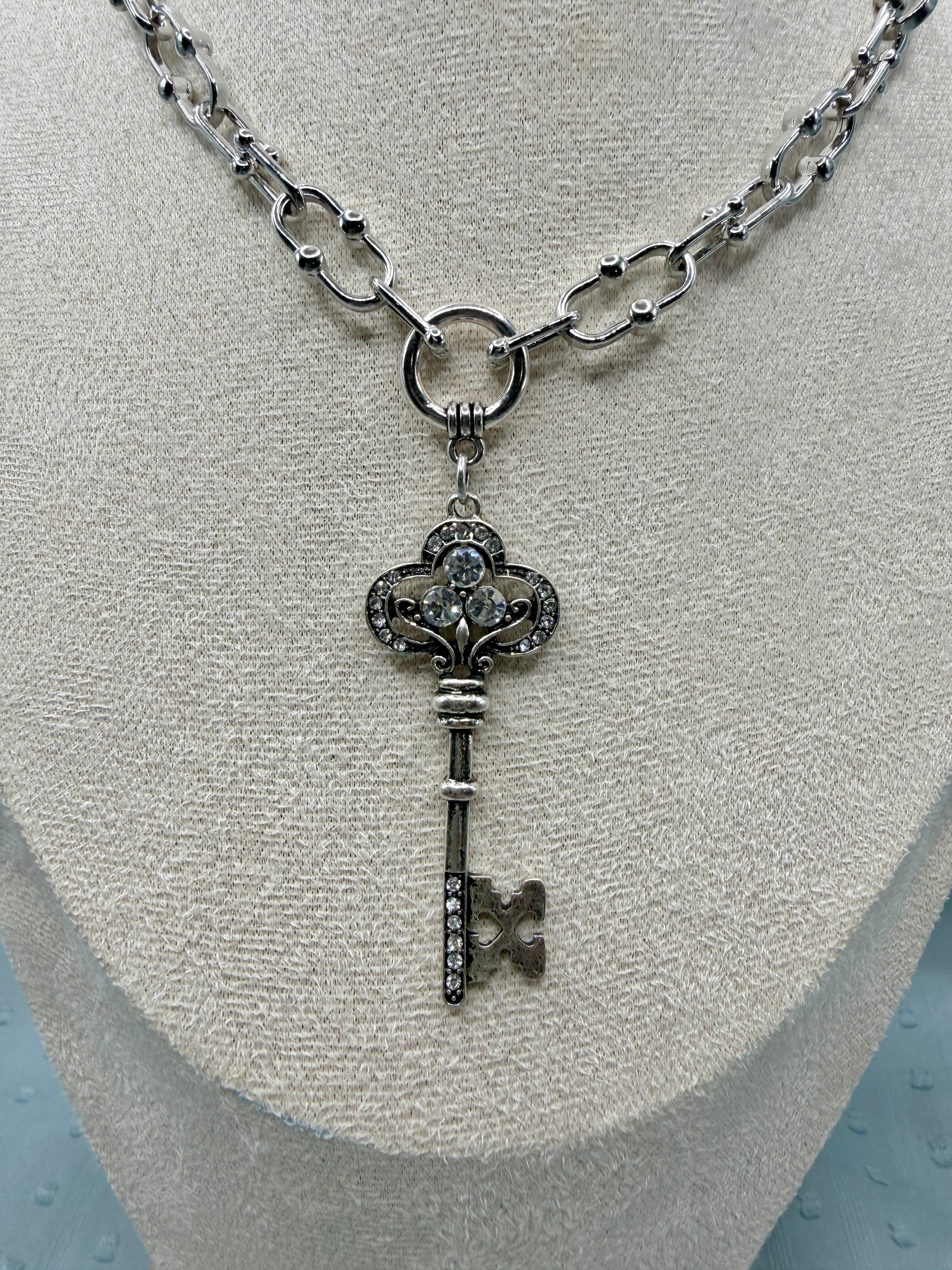 Handmade Vintage Key Charm Necklace