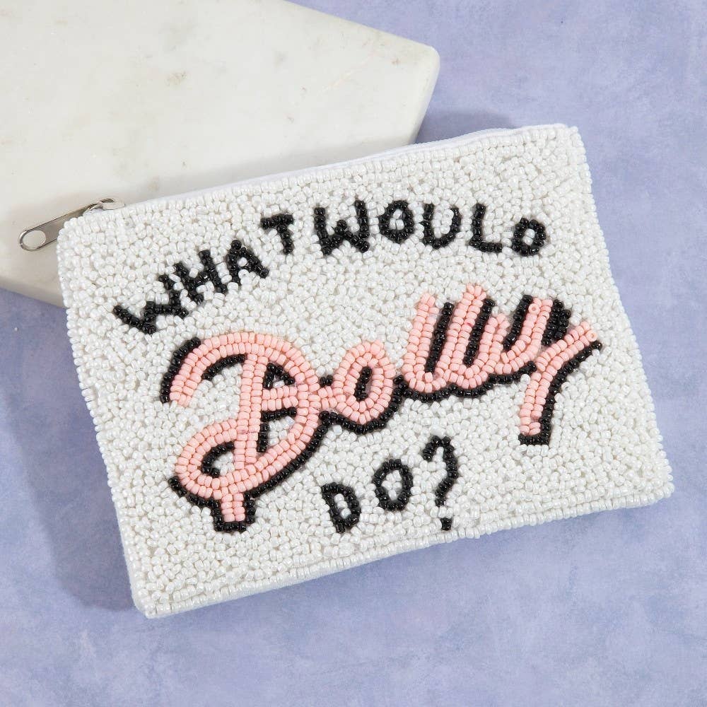What Would Dolly Do Seed Beaded Coin Purse