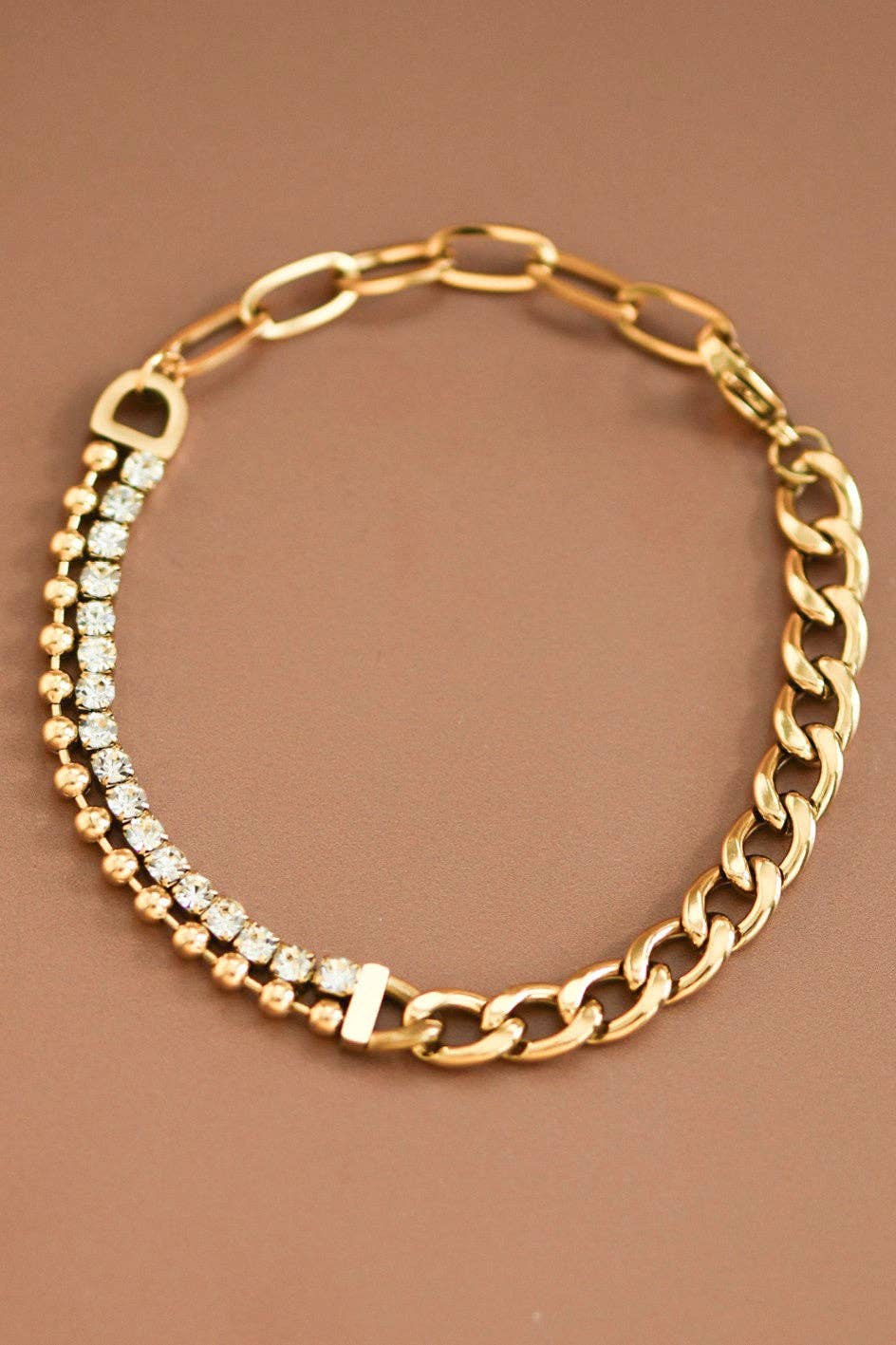 18K Gold Plated Waterproof Stainless Steel Chain Bracelet - 6875
