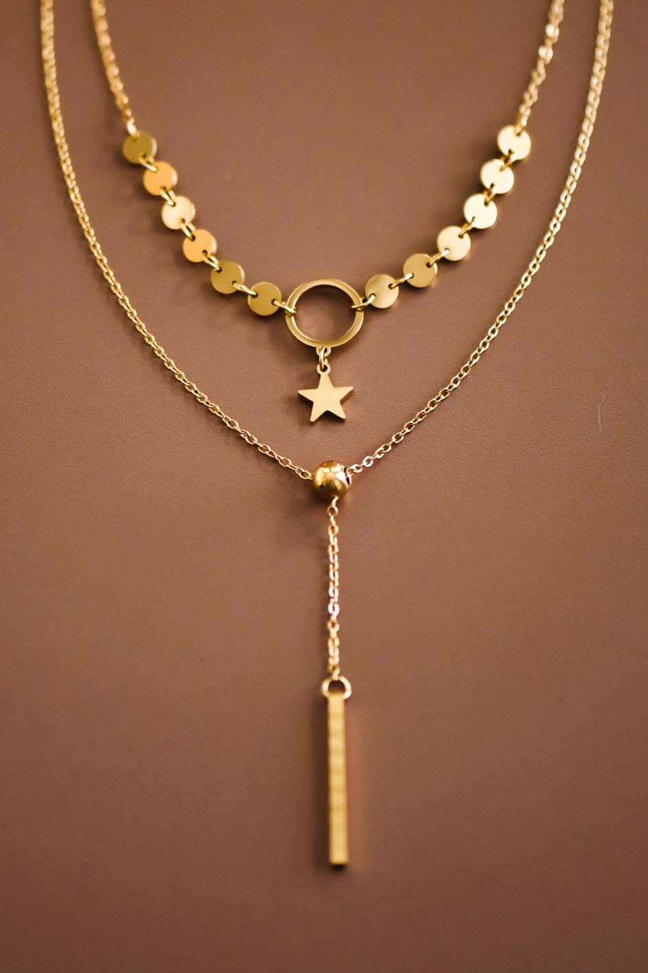 18K Gold Plated Waterproof Stainless Steel Chain Necklace - 7497