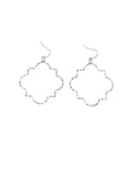 Thin Silver Quatrefoil 2" Drop Earring