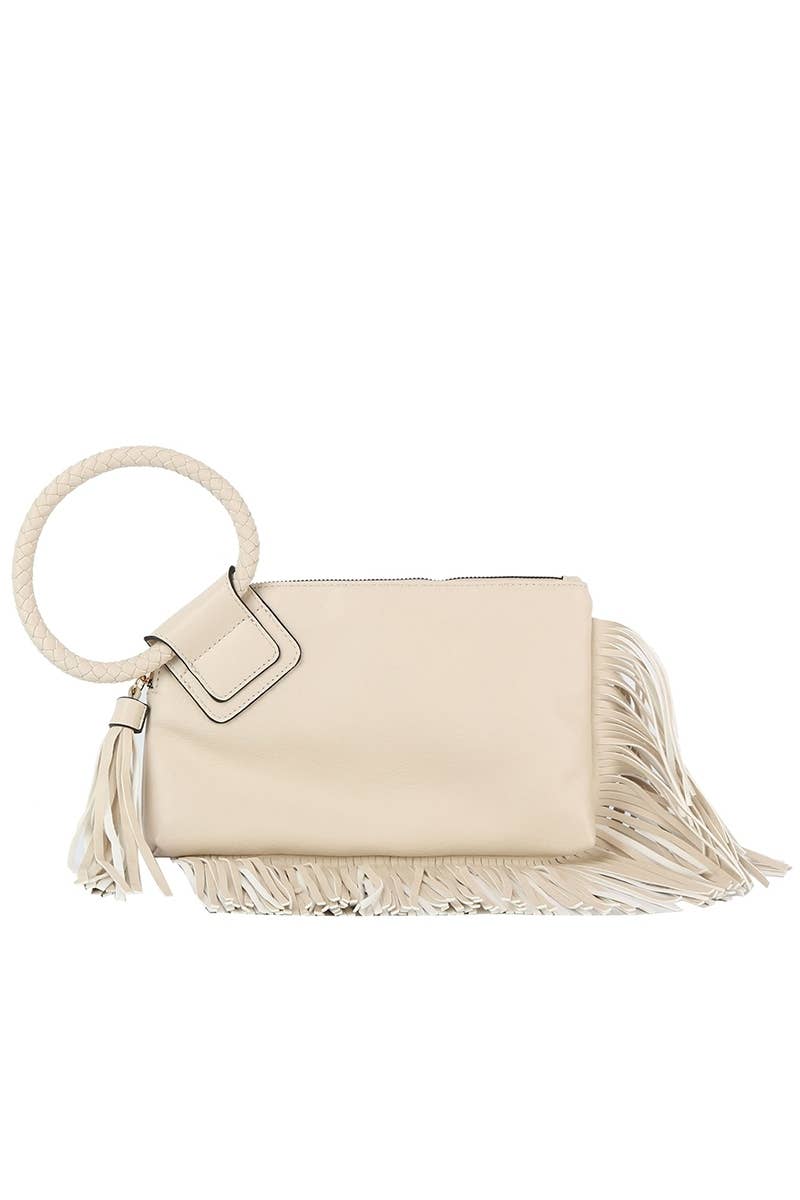 Fringe Cuff Clutch Tassel Wristlet Clutch Bag