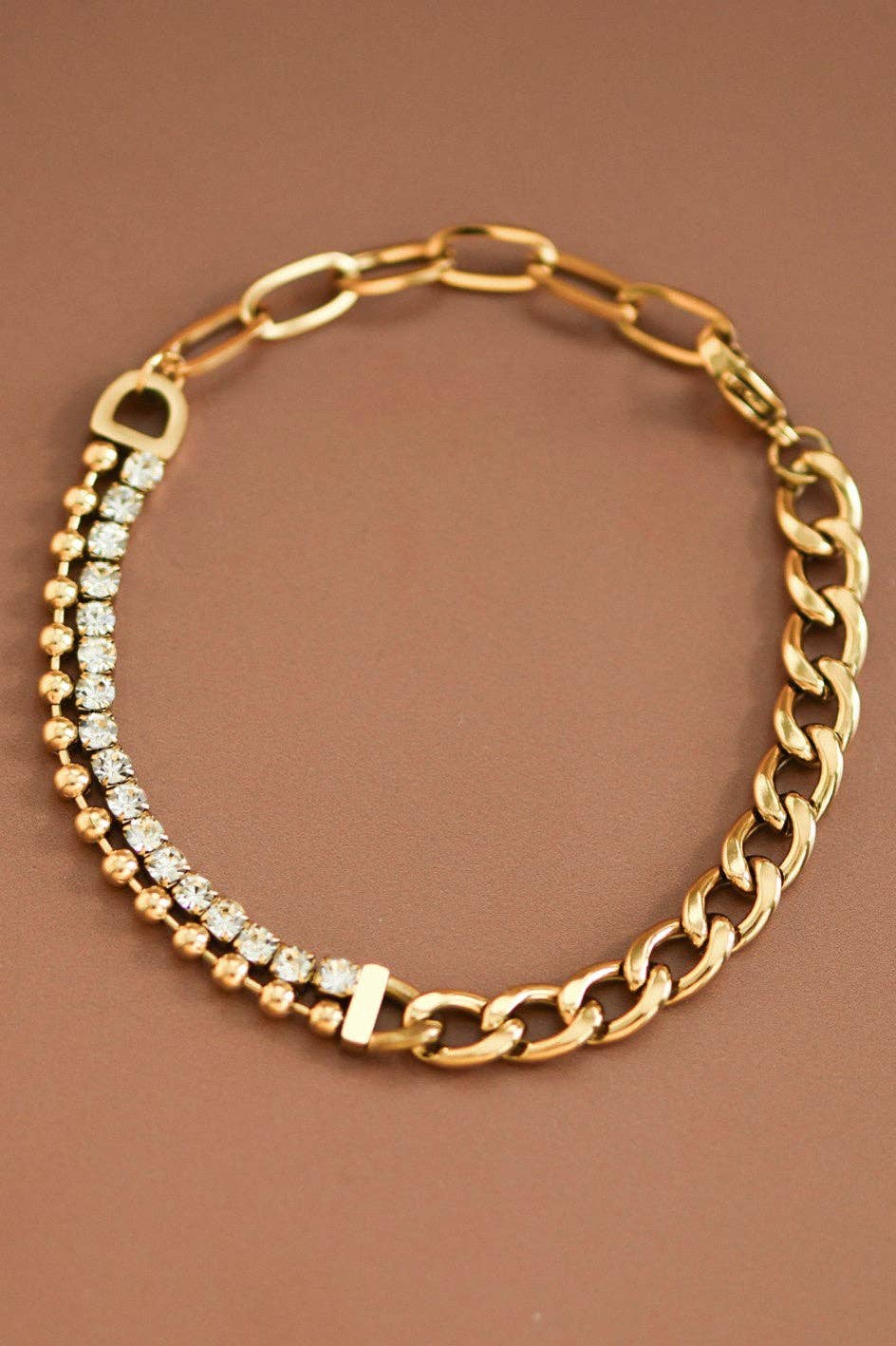 18K Gold Plated Waterproof Stainless Steel Chain Bracelet - 6875