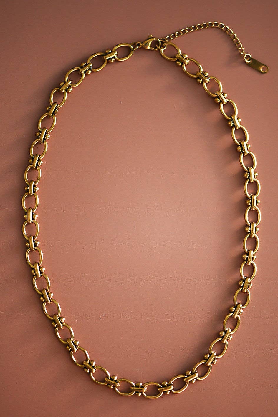18K Gold Plated Waterproof Stainless Steel Chain Necklace - 7002