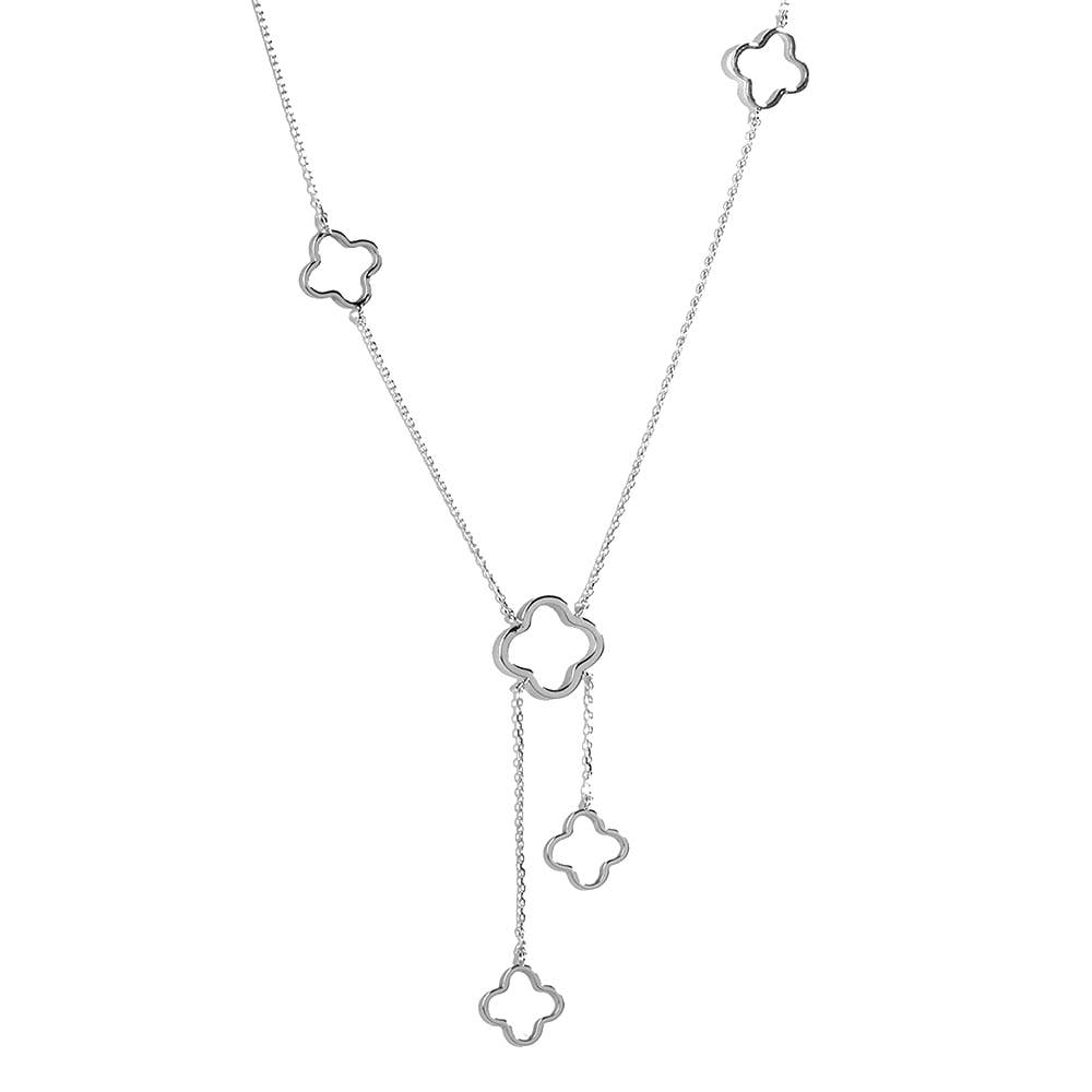 Gold Dipped Quatrefoil Station Necklace