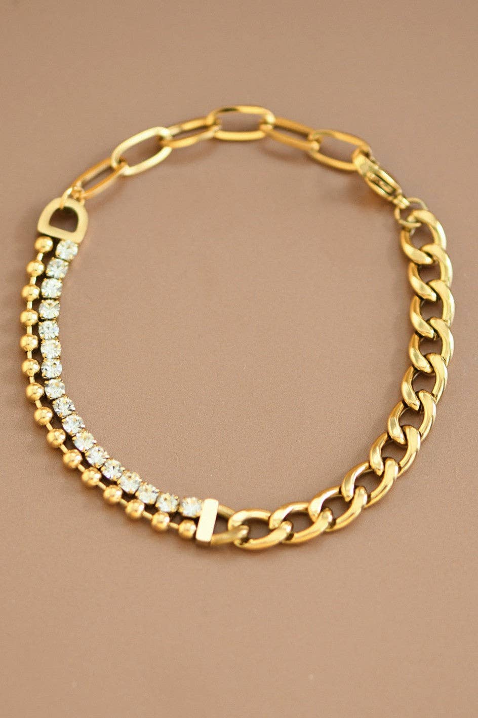 18K Gold Plated Waterproof Stainless Steel Chain Bracelet - 6875