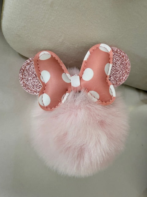 Fluffy Bag Charm Keychains – Bows, Hearts & Pom Puffs (Multiple Styles/Colors)